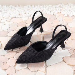 Women's Pointed Toe Mid Heels Slingback Heels Dress Sandals