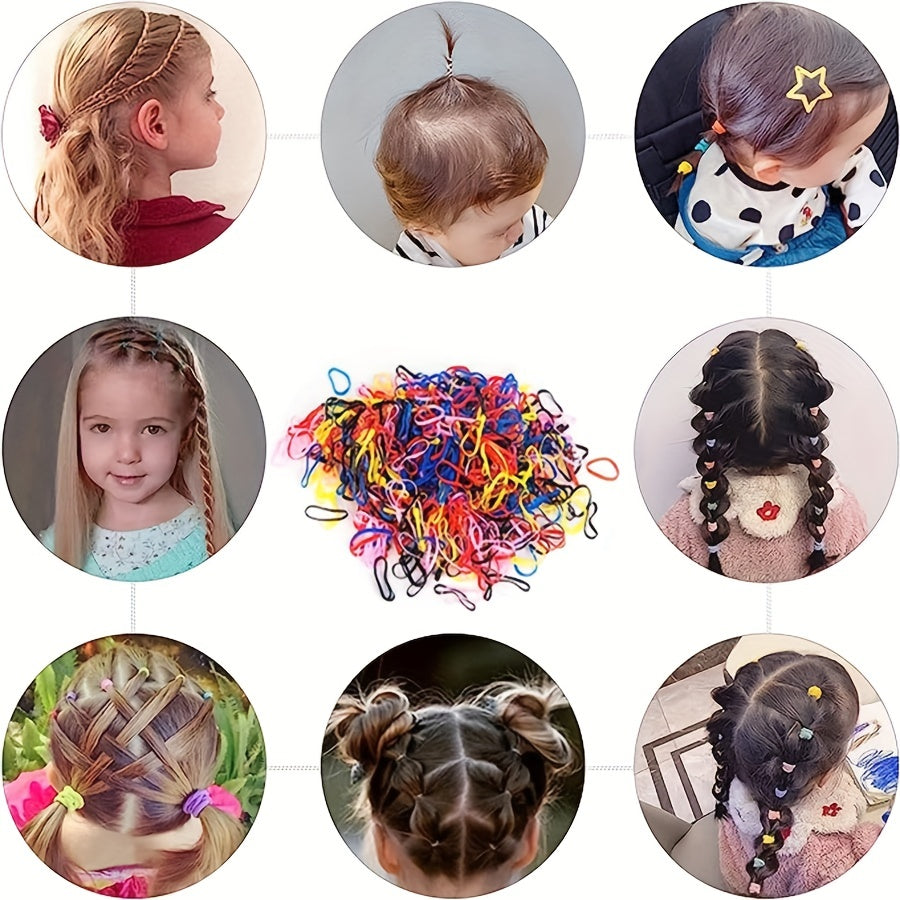 1000pcs Girls Hair Accessories Set with Rubber Bands and Cutter