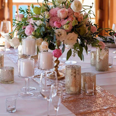 Rose Gold Sequin Table Runner for Party Decorations