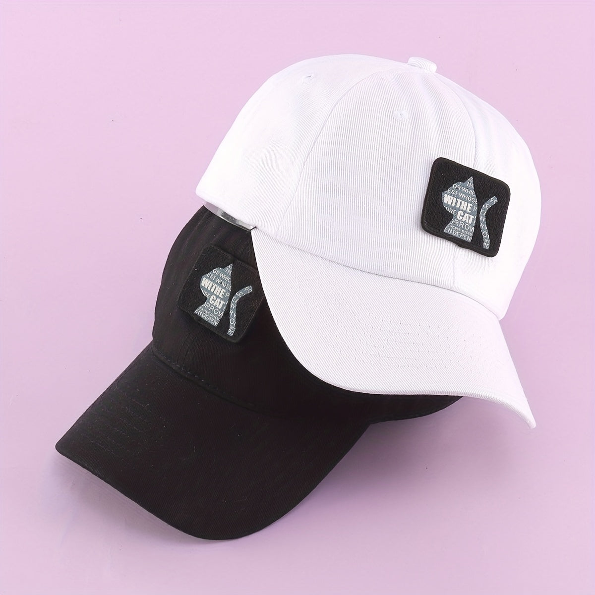 Cat Baseball Cap Label Patch Cotton Dad Hats Adjustable Couple Sun Hats