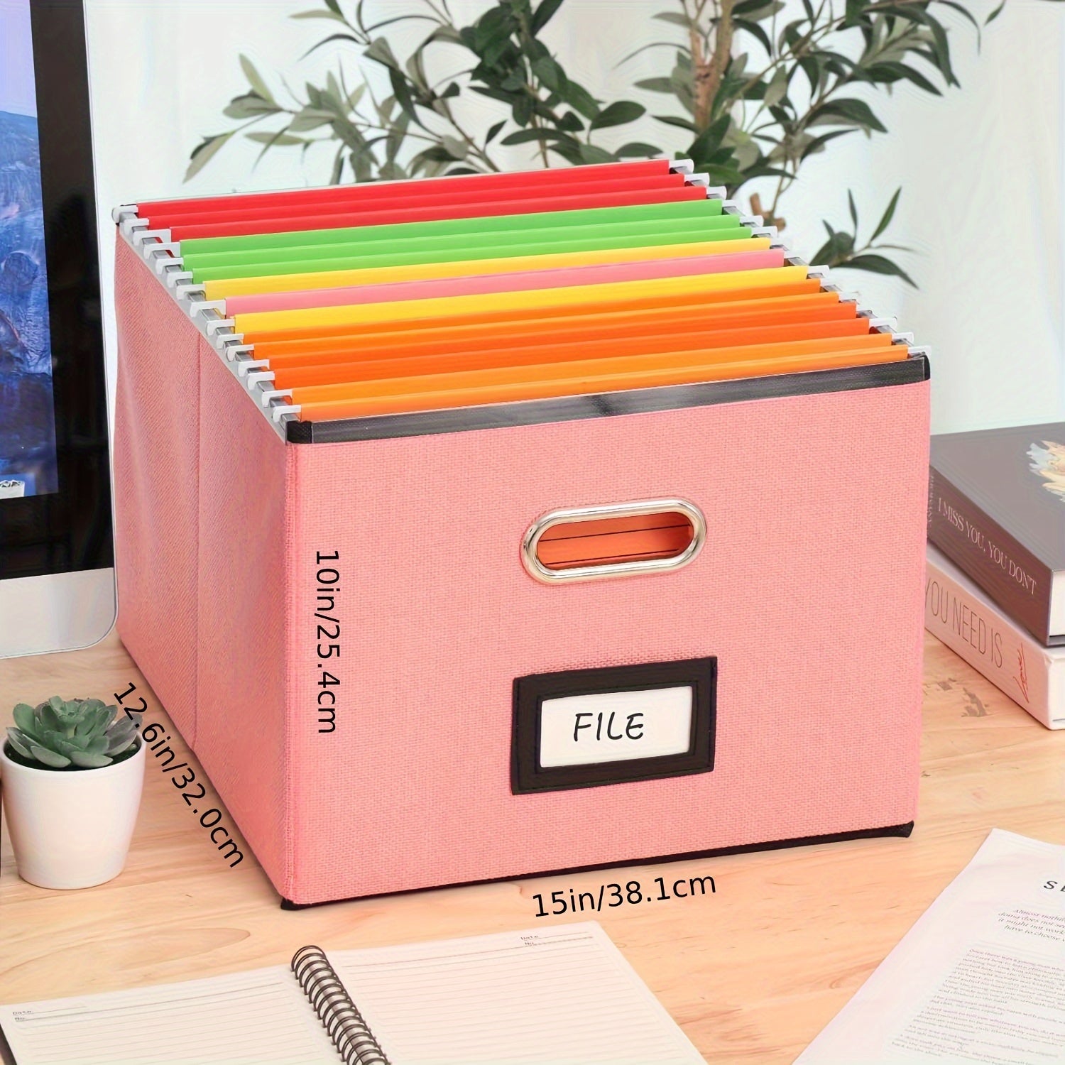 Durable File Storage Box with Lid & Handles - Portable Organizer