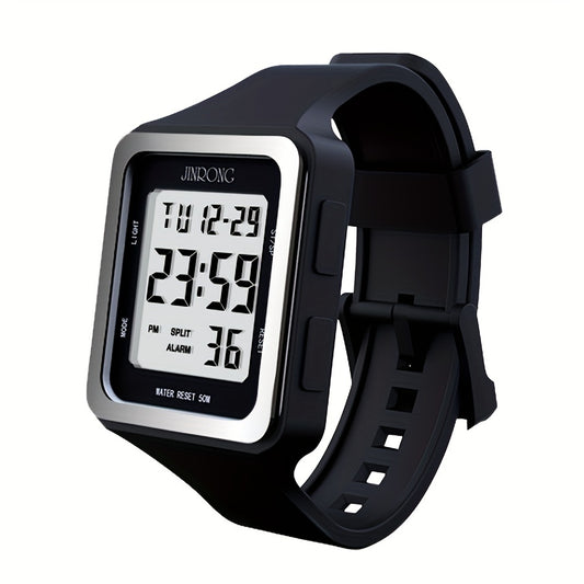 Silicone Strap Sport Digital Wrist Watch Date Alarm Back Light