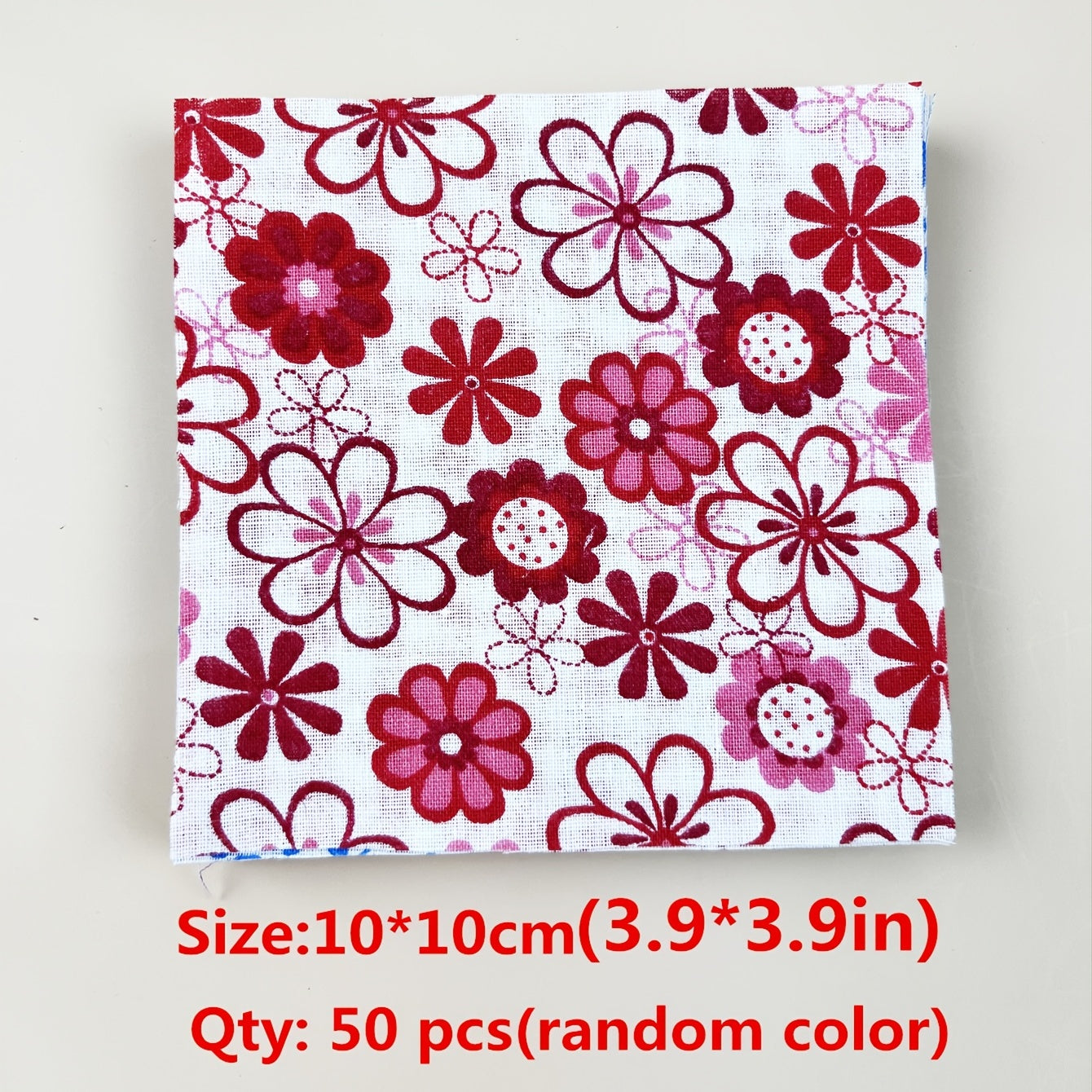 50pcs Printed Patchwork Fabric Random Colors for DIY Sewing Scrapbooking
