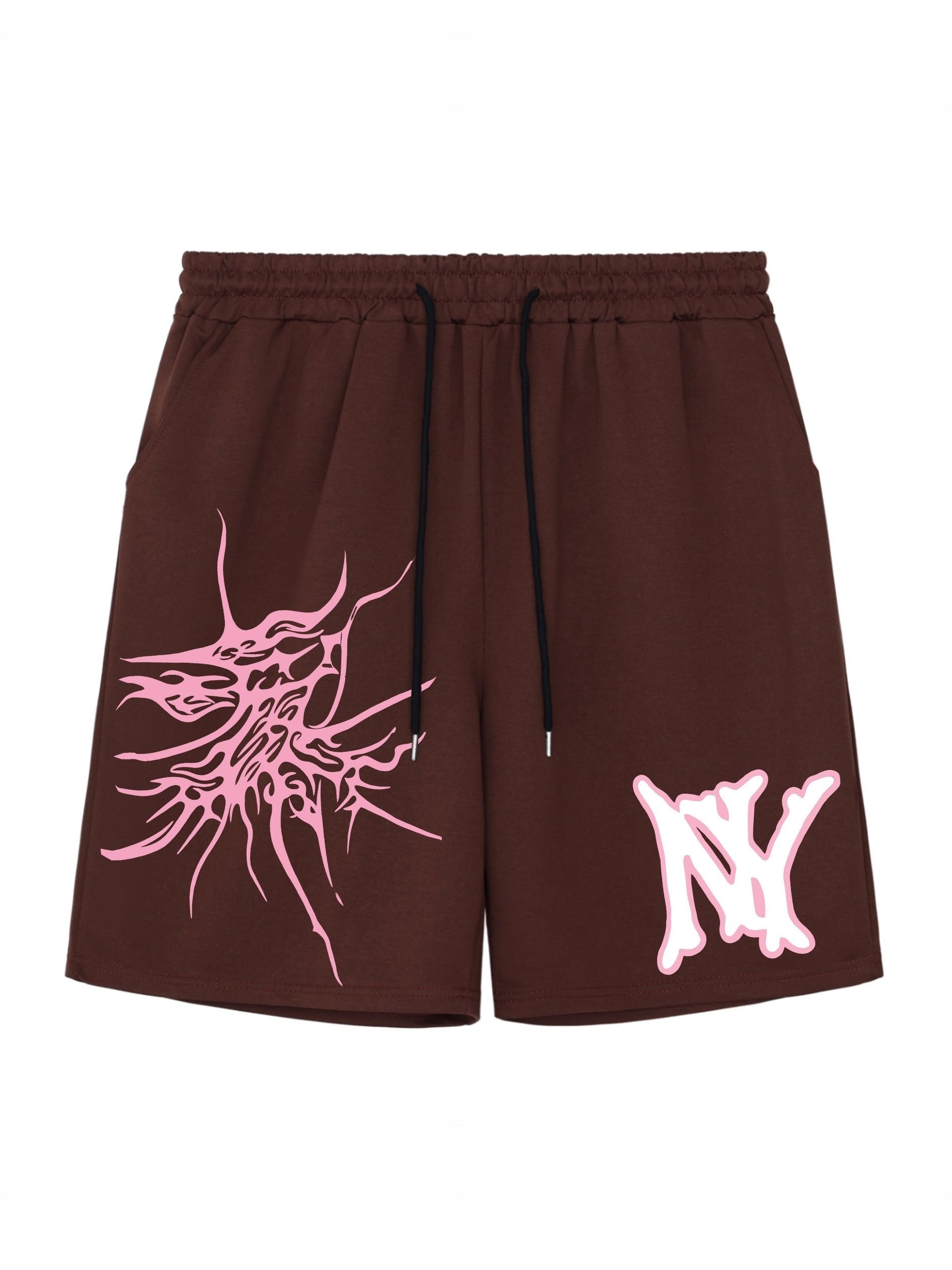 Graphic Pattern Comfy Shorts Men's Casual Elastic Waist Drawstring Shorts