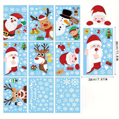 248pcs Christmas Snowflake Window Clings Stickers Xmas Decorations