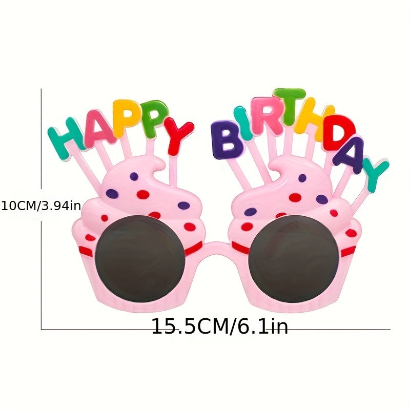 3pcs Cake Shape Funny Glasses Birthday Photo Props Set
