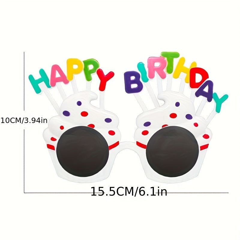 3pcs Cake Shape Funny Glasses Birthday Photo Props Set