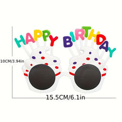 3pcs Cake Shape Funny Glasses Birthday Photo Props Set