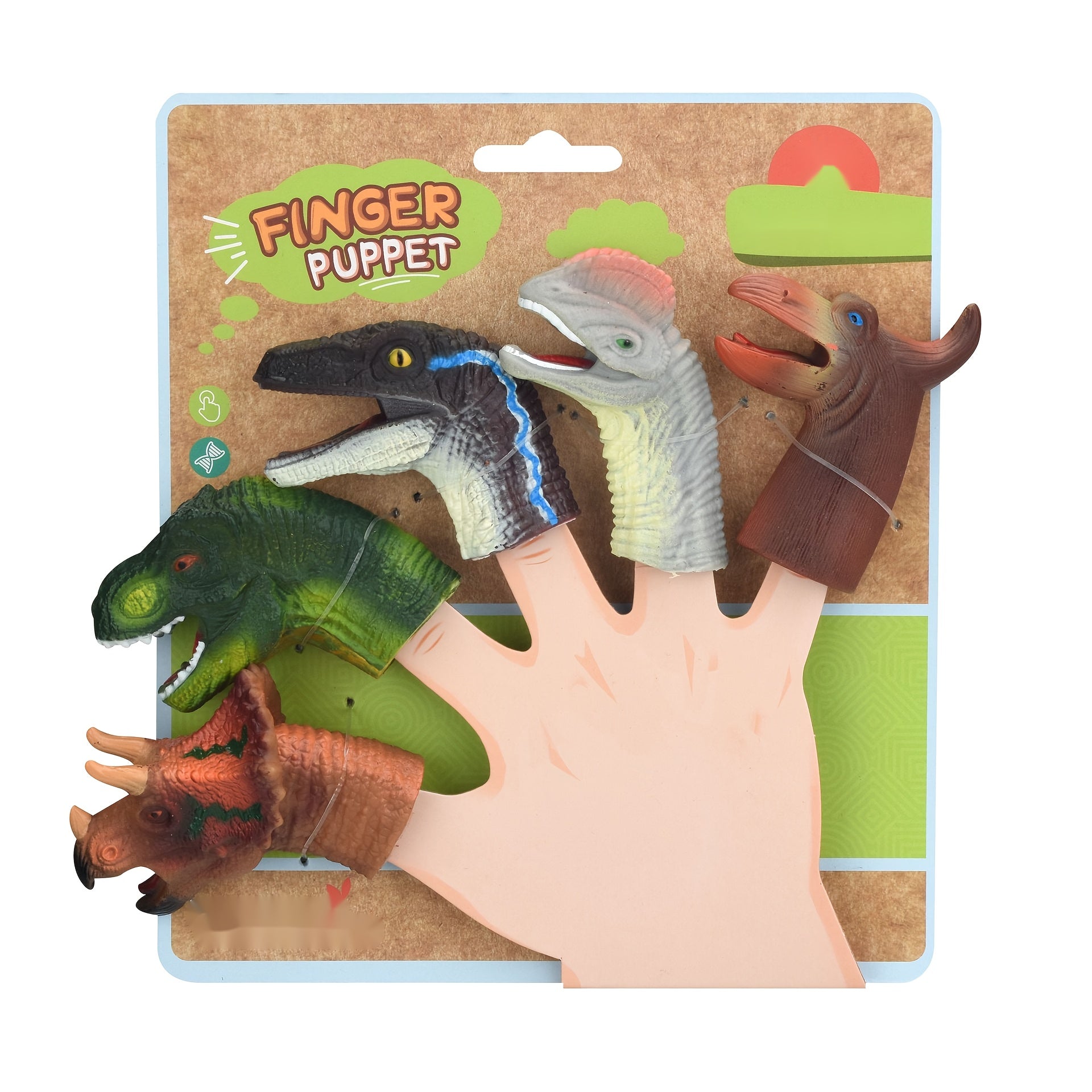 5pcs Dino Puppet Set T-Rex Interactive Finger Gloves for Parties & Holiday