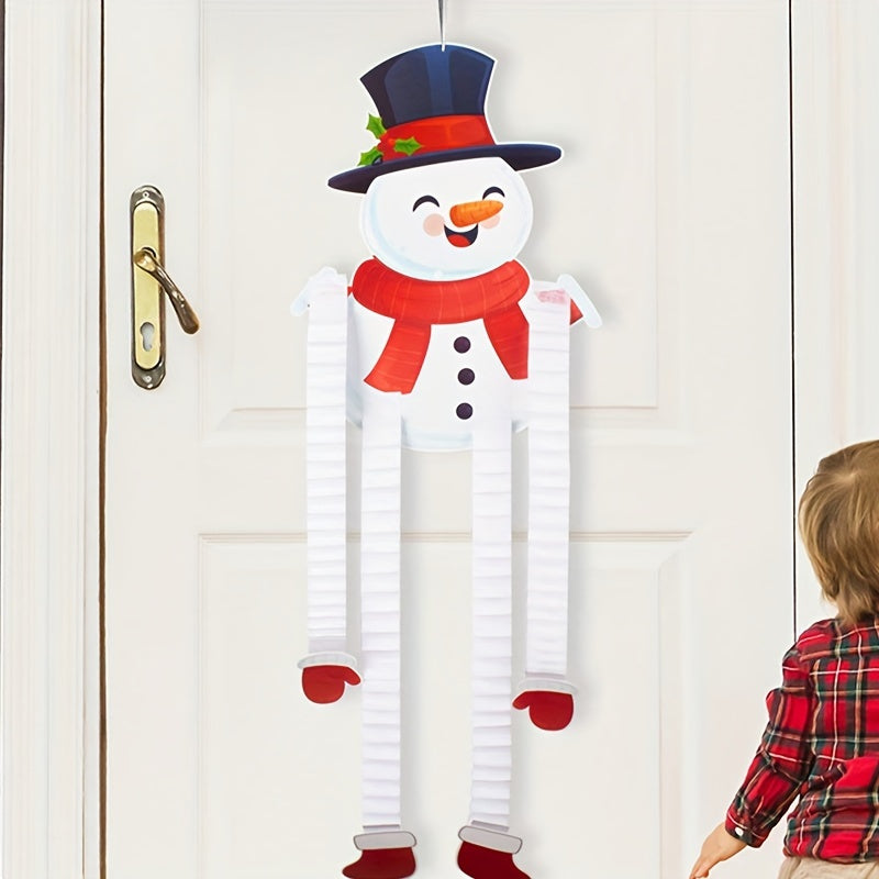 Stretchable Paper Snowman Hanging Decoration Christmas Home Decor
