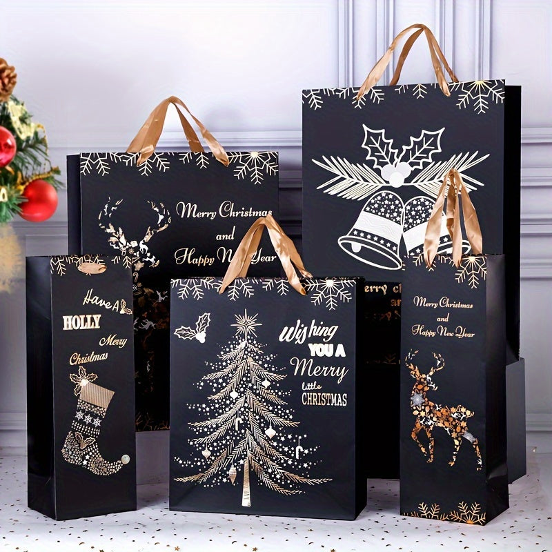 12pcs Christmas Wine Bag Gift Bag Festive Red Wine Gift Bags