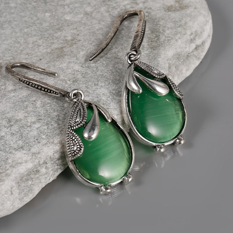 Water Drop Shape Drop Earrings Inlaid Gems Wedding Engagement Earrings