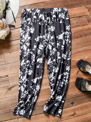 Allover Print Stretch Biker Pants