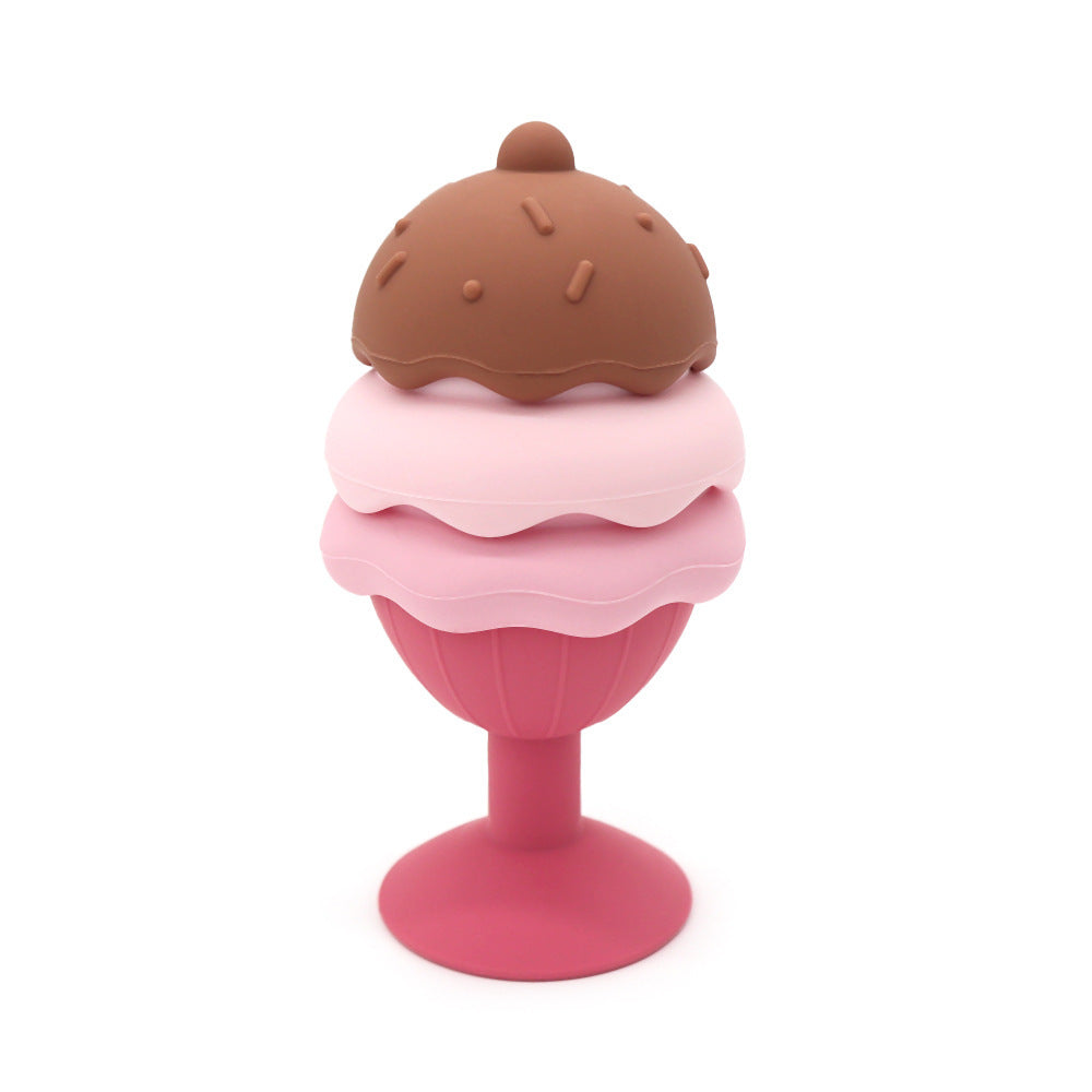Silicone Ice Cream Bath Toy Stackable Educational Pretend Play Shower Game