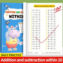 100 Math Operations Practice Books Arithmetic and Writing Skills 4pcs Set