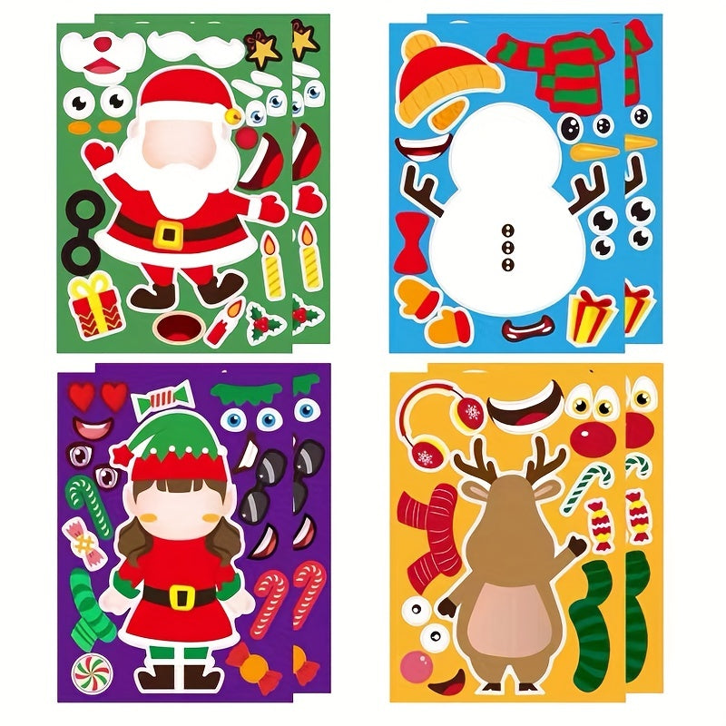 24pcs Christmas Stickers Santa Claus Snowman DIY Stickers