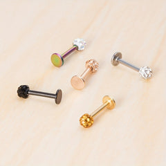 8mm Crystal Stud Lip Ring Rhinestones Cartilage Piercing Body Jewelry