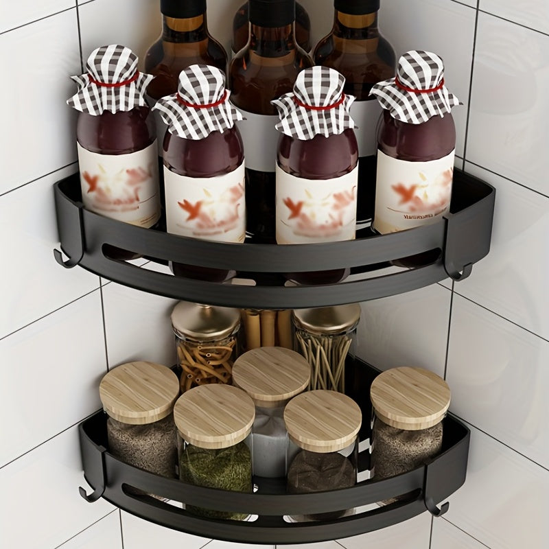 Wall Mount Spice Rack Holder Triangle Square Hanging Spice Organizer