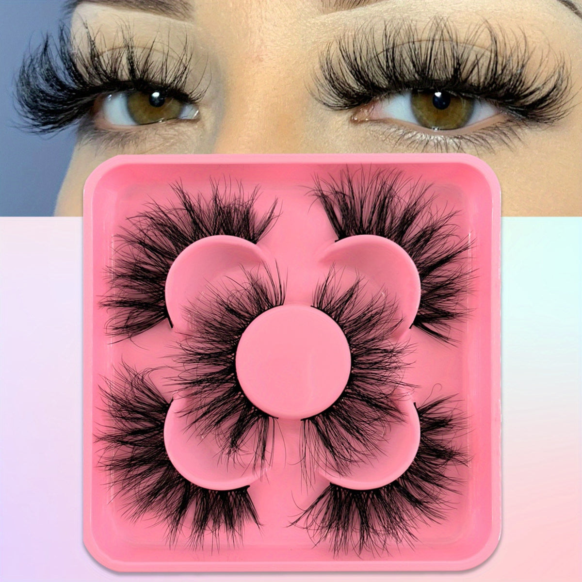 3 Pairs Fluffy Faux Mink False Eyelashes Wispy Natural Look