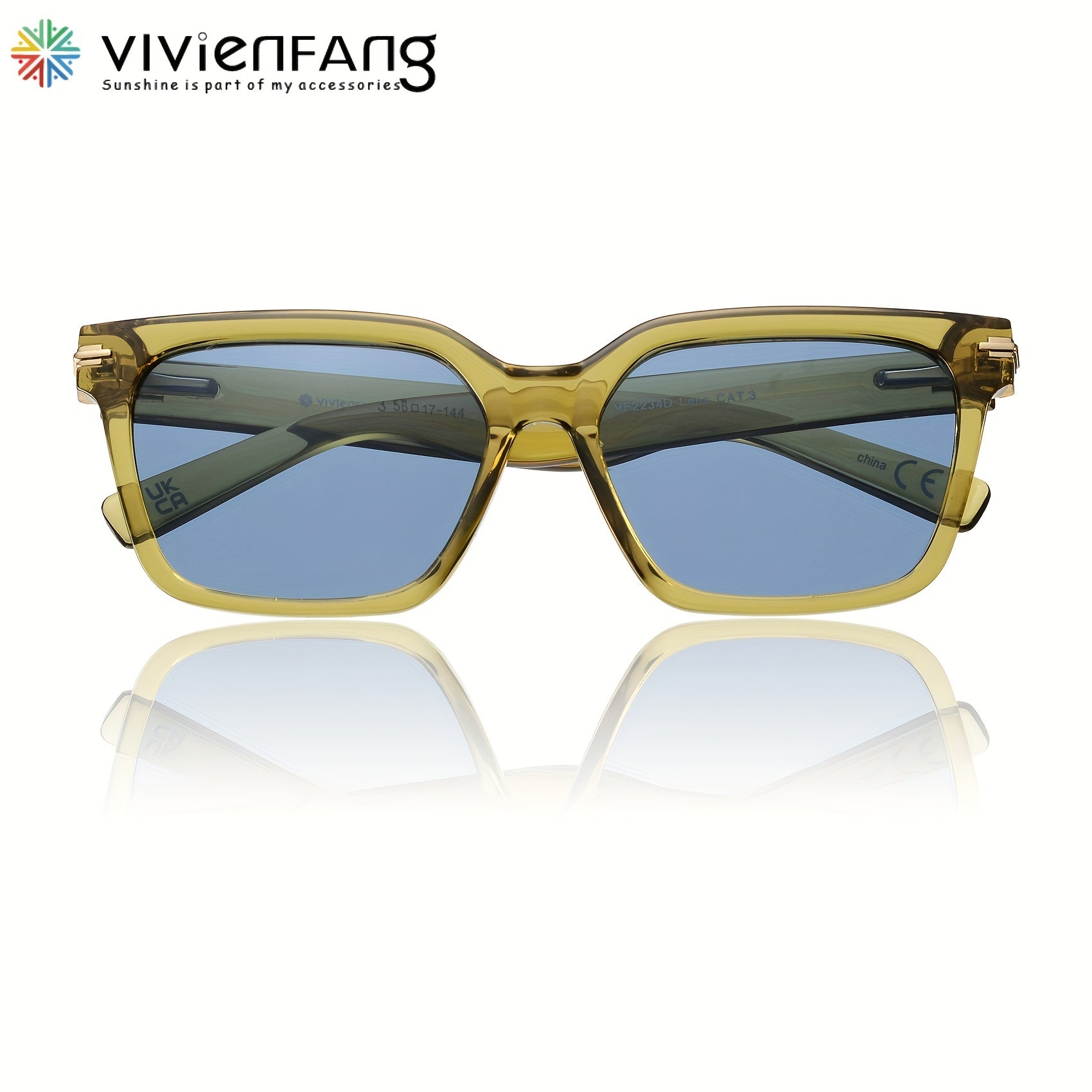 VIVIENFANG Rectangular Polarized Sunglasses Unisex Shades UV Protection