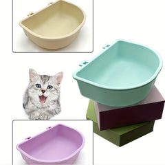 Portable Rabbit Feeder with Hook Durable Plastic Basin Dish