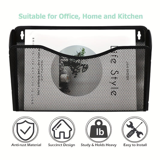 Metal Mesh Pockets Hanging File Organizer Wall File Holder Rack