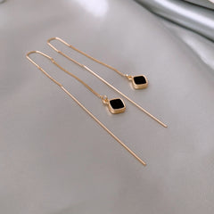 Square Gems Linear Earrings Threader Earrings Gift