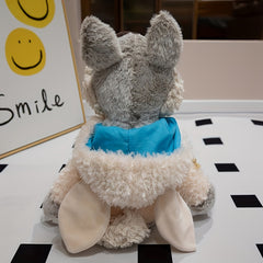 Soft Gray Wolf Plush Toy with Expressive Eyes