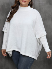  Casual Solid Bat Sleeve Round Neck Sweater
