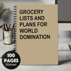 Funny Grocery Lists & World Domination Notebook