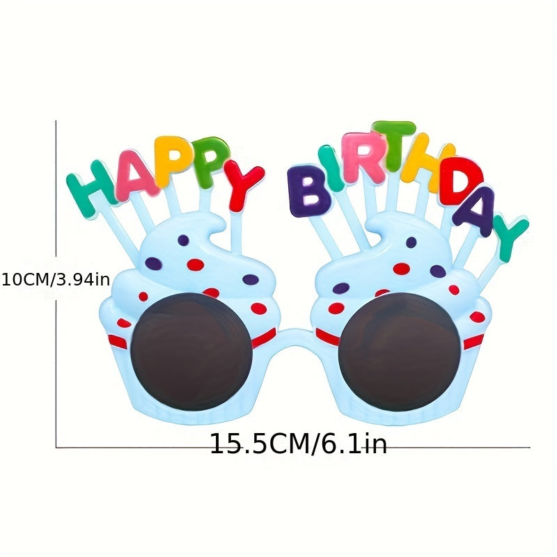 3pcs Cake Shape Funny Glasses Birthday Photo Props Set