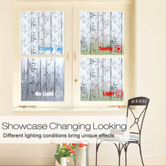 Bamboo Pattern Window Film Stained Glass Frosted Privacy Window Decal