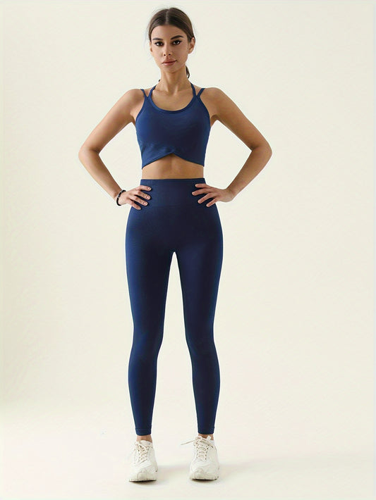 Sexy Backless Sports Bra & Slim Stretch Leggings Set