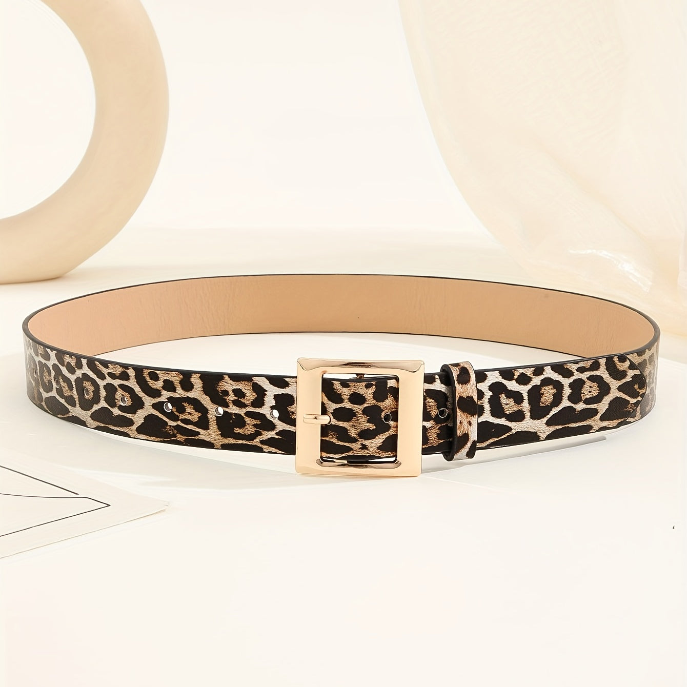 Leopard Print Belt PU Leather Casual Girdle For Women