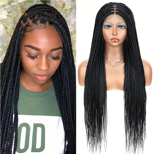 Double Lace Front Braided Wigs Knotless Cornrow Box Braids Wig with Baby Hair