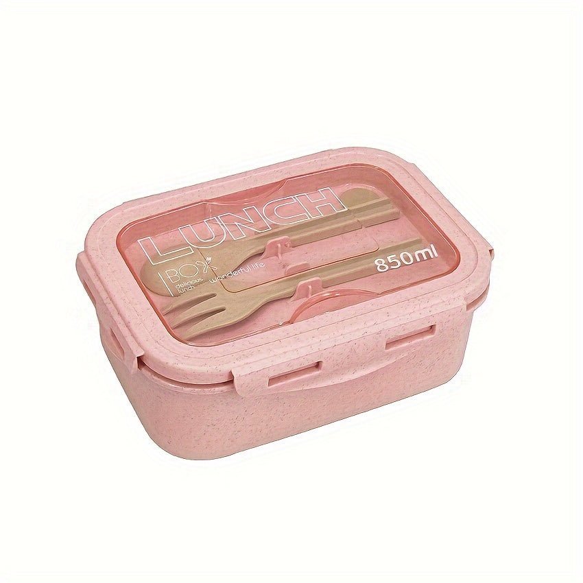 Classic Bento Lunch Box Set with Fork and Spoon for Lunch, Picnics, School, Work