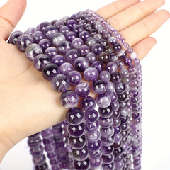 Fantasy Amethyst Agate Round Stone Beads