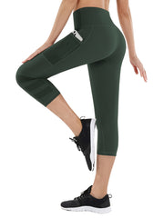 High Waist Cropped Leggings With Pocket