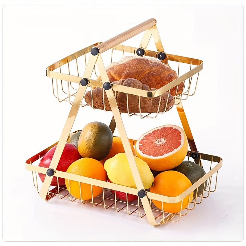 Metal Vegetable and Fruit Storage Rack for Kitchen and Living Room