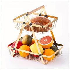 Metal Vegetable and Fruit Storage Rack for Kitchen and Living Room
