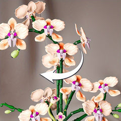 Orchid Building Blocks with Vase - Creative Room Decoration