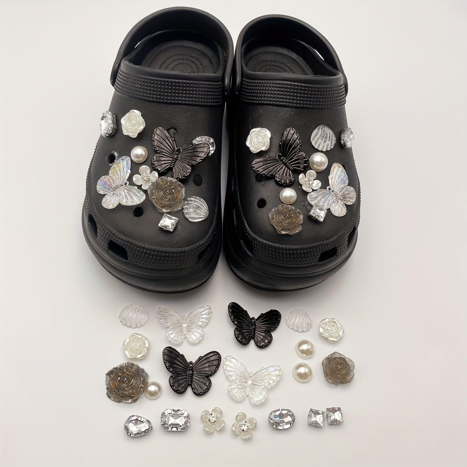 20Pcs Butterfly Shoe Charms For Clogs Garden Shoes DIY Decoration