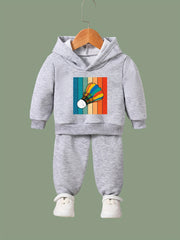 Badminton Print Girls Hoodies Jogger Set Sports Outfits