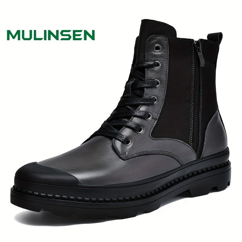 Leather Short Boots Lace up Shoes Fall Spring Summer