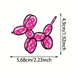 50pcs Rainbow Balloon Puppy Stickers Waterproof Vinyl Reusable Decals Multicolor