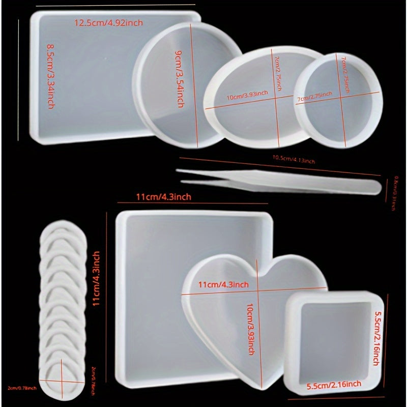 186Pcs Epoxy Silicone Resin Casting Mold Kit for DIY Jewelry Charms