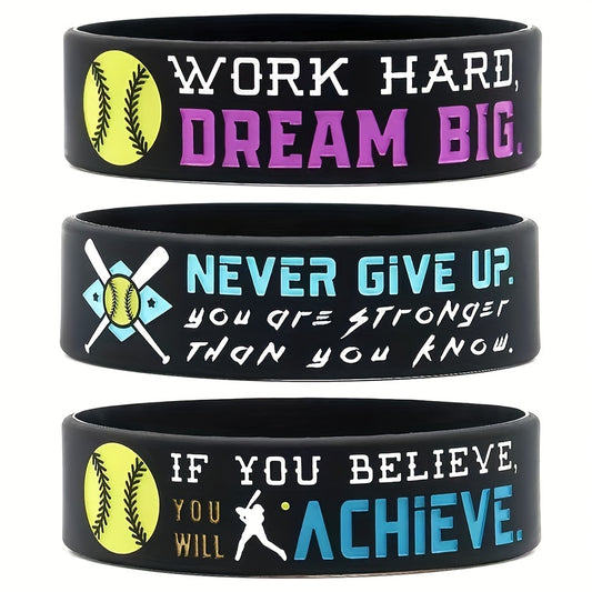 Motivational Softball Wristbands Sports Quotes Team Awards