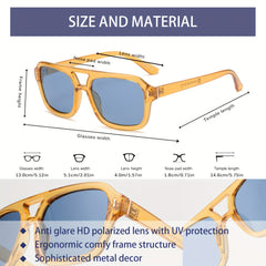 VIVIENFANG Square Aviator Sunglasses Polarized Vintage Pilot UV Protection