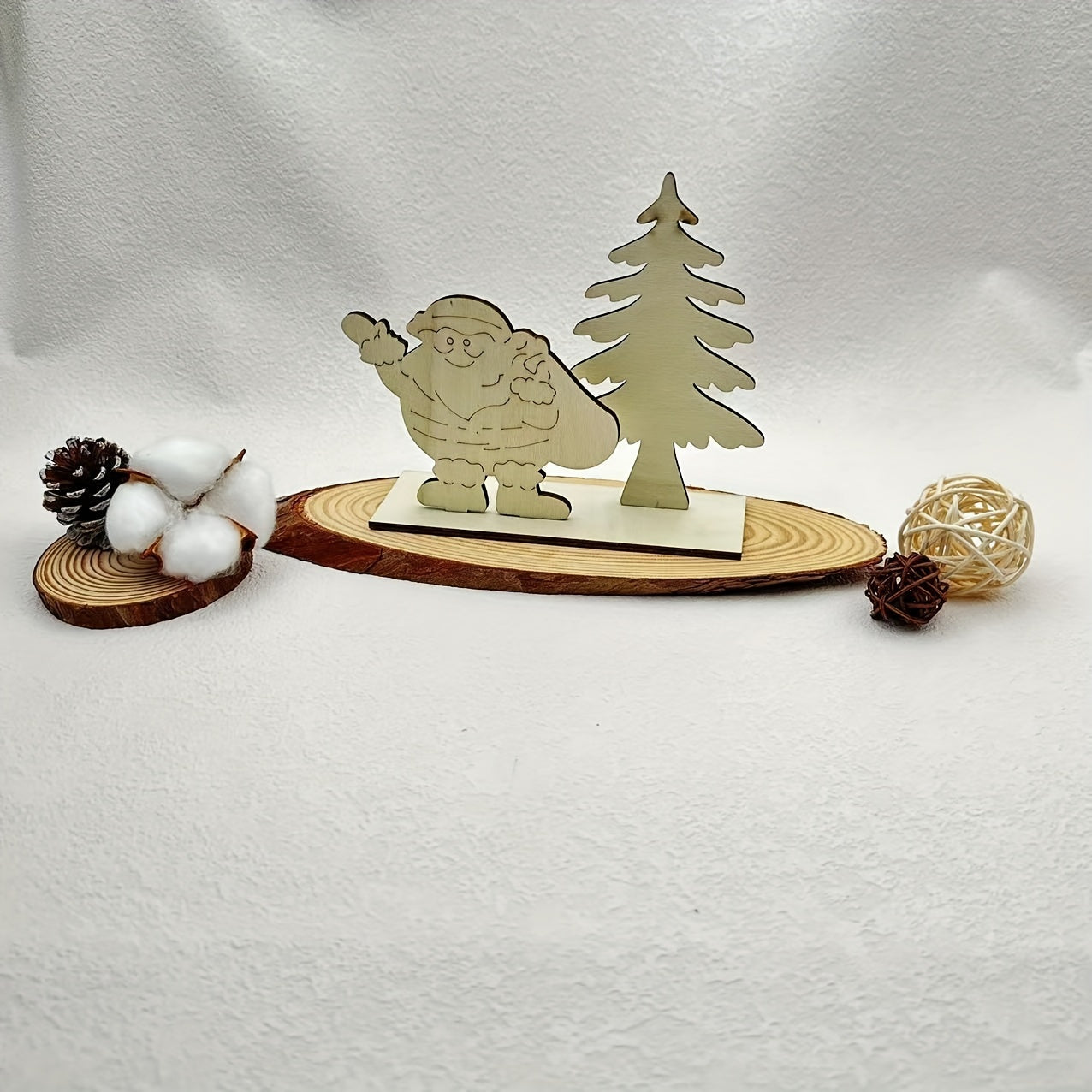 Santa Claus Wooden Crafts Ornaments Christmas Decoration