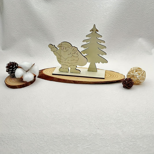 Santa Claus Wooden Crafts Ornaments Christmas Decoration